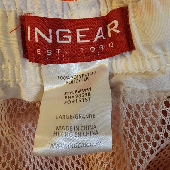 Ingear Est 1990 Orange Blue Palm Trees Swim Trunks Size Large - Picture 2 of 3